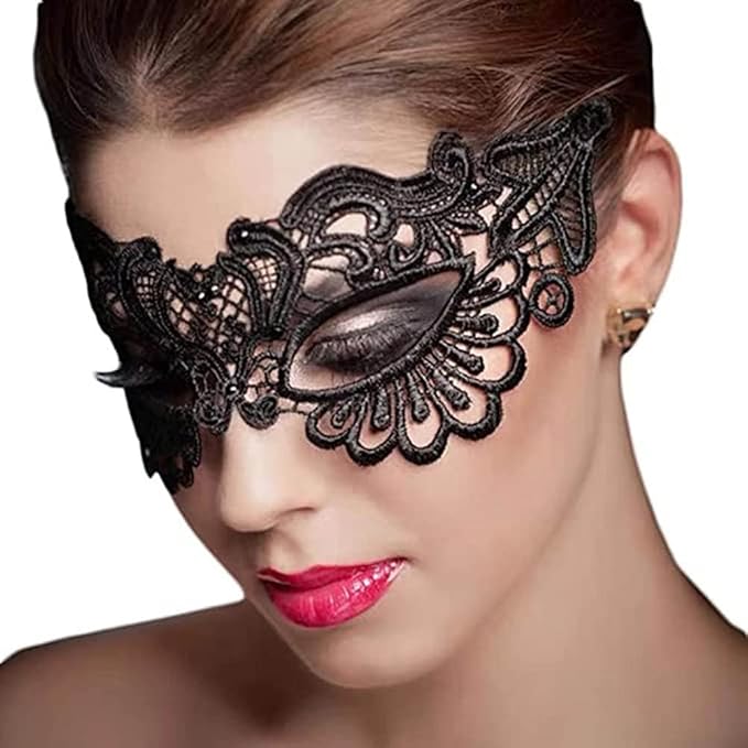 Mordarli Masquerade Mask for Women Lace Eye Mask for Halloween Costume Party
