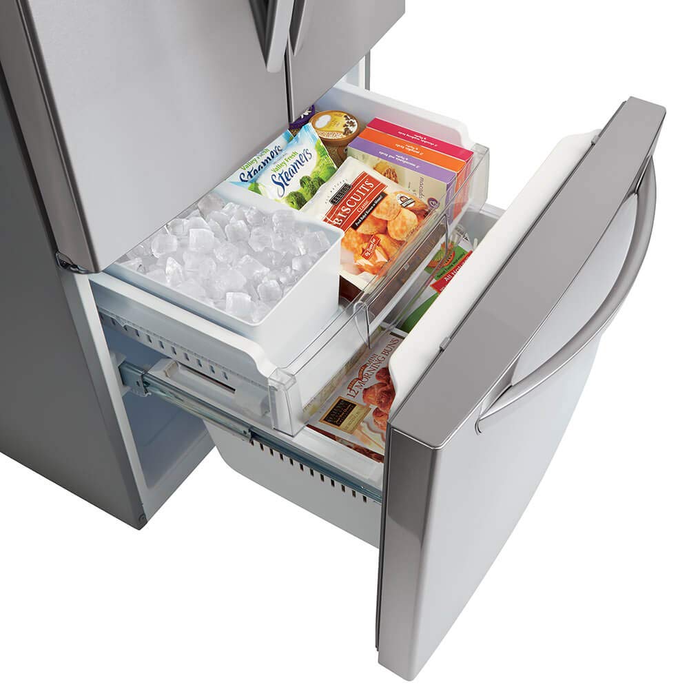 LG LFDS22520S - Refrigerator/Freezer - French Door Bottom Freezer with Water Dispenser - Stainless Steel
