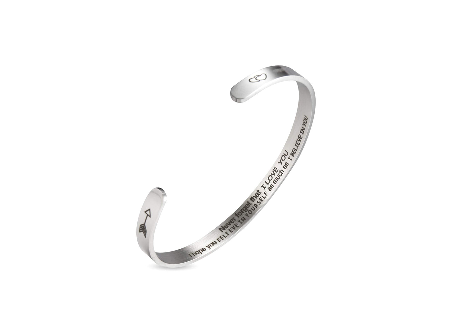A N KINGPiiN Inspirational Bracelets for Women Gift for Men Motivational Birthday Cuff Bangle Personalized Mantra Come Gift Box
