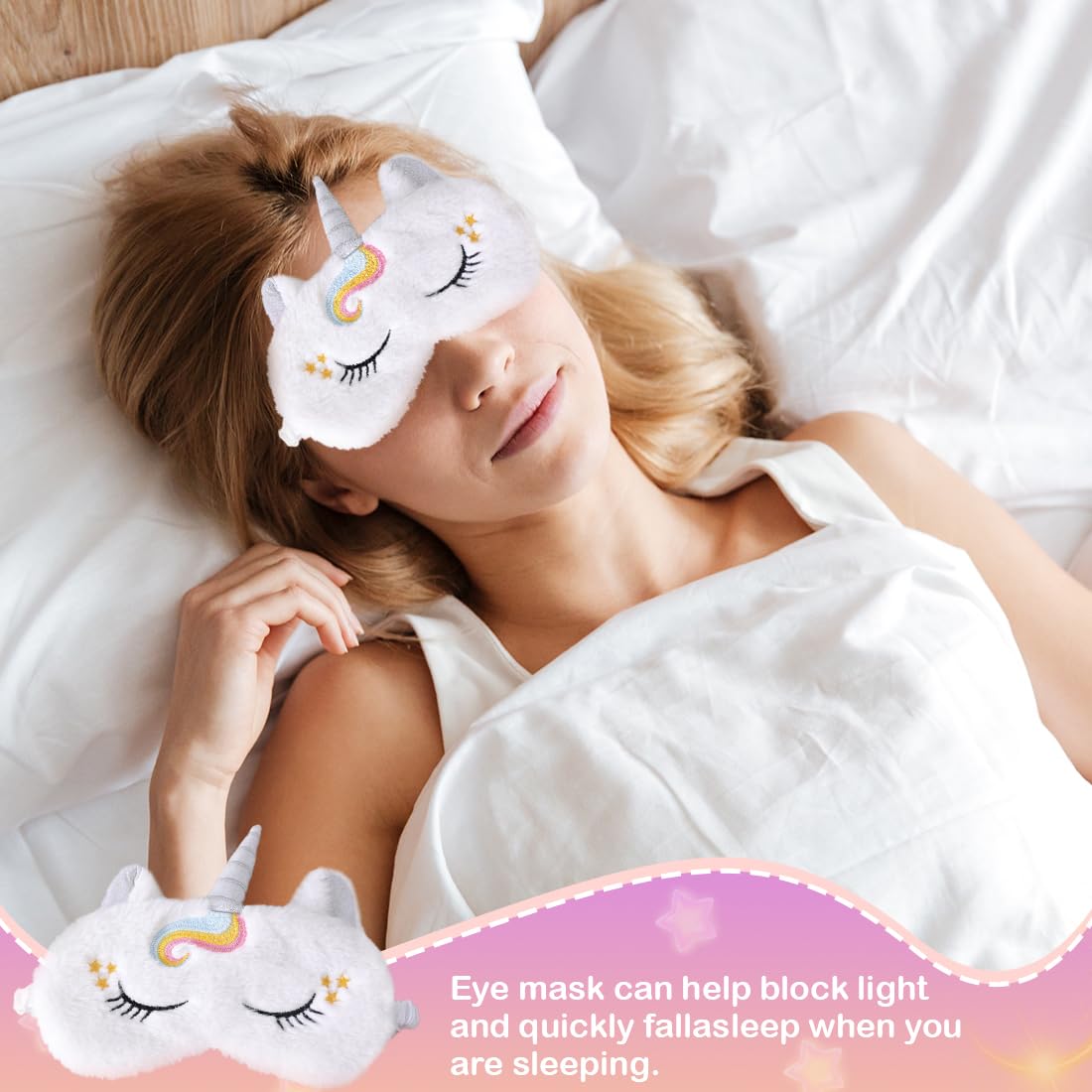 Sleep Mask for Kids Girls,3Pack,Unicorn Sleep Mask,Cute Animal Eye Mask for Princess Sleeping,Night Blindfold Bed Eye Covers