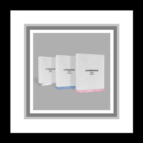 KPOP LE SSERAFIM Easy 3rd Mini Album Standard 3 Version SET CD+1p Folding Poster on Pack+104p Booklet+1p PhotoCard+1p PostCard+3ea Sticker+1ea Lyric Book+Tracking Sealed LSFM