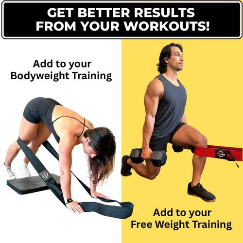 Fabric Long Loop Resistance Band with Door Anchor with Instructions - Best Resistance Band for Glutes, Leg Exercises, Chest Exercises, Muscle Building – NT Loop Extra Heavy Strength