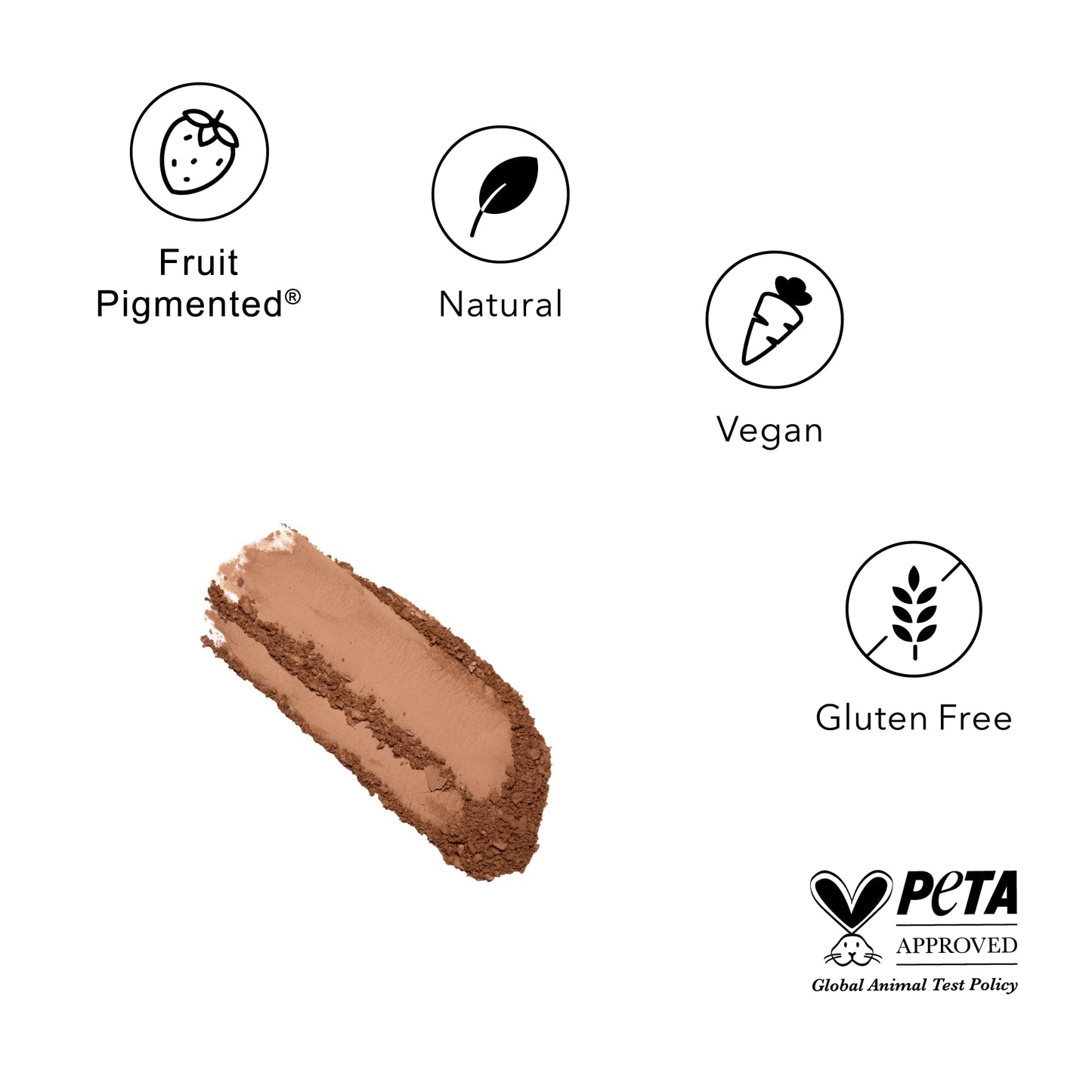 100% PURE Powder Foundation Matte Finish Face Makeup - Oil Absorbing Pressed Poreless Concealer - Vegan Fruit Pigmented Mousse C