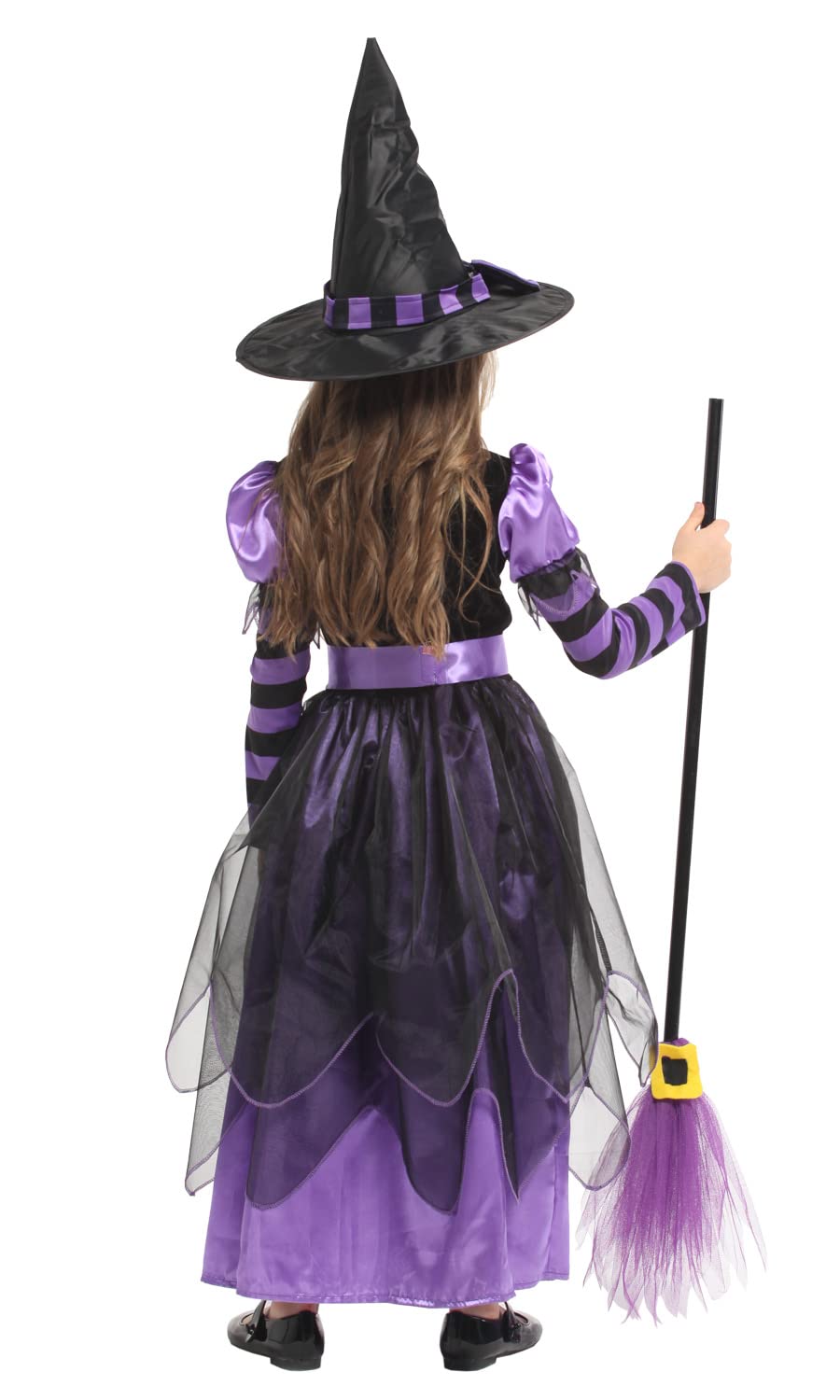 Narecte Halloween Witch Costume for Girls - Purple, Size S