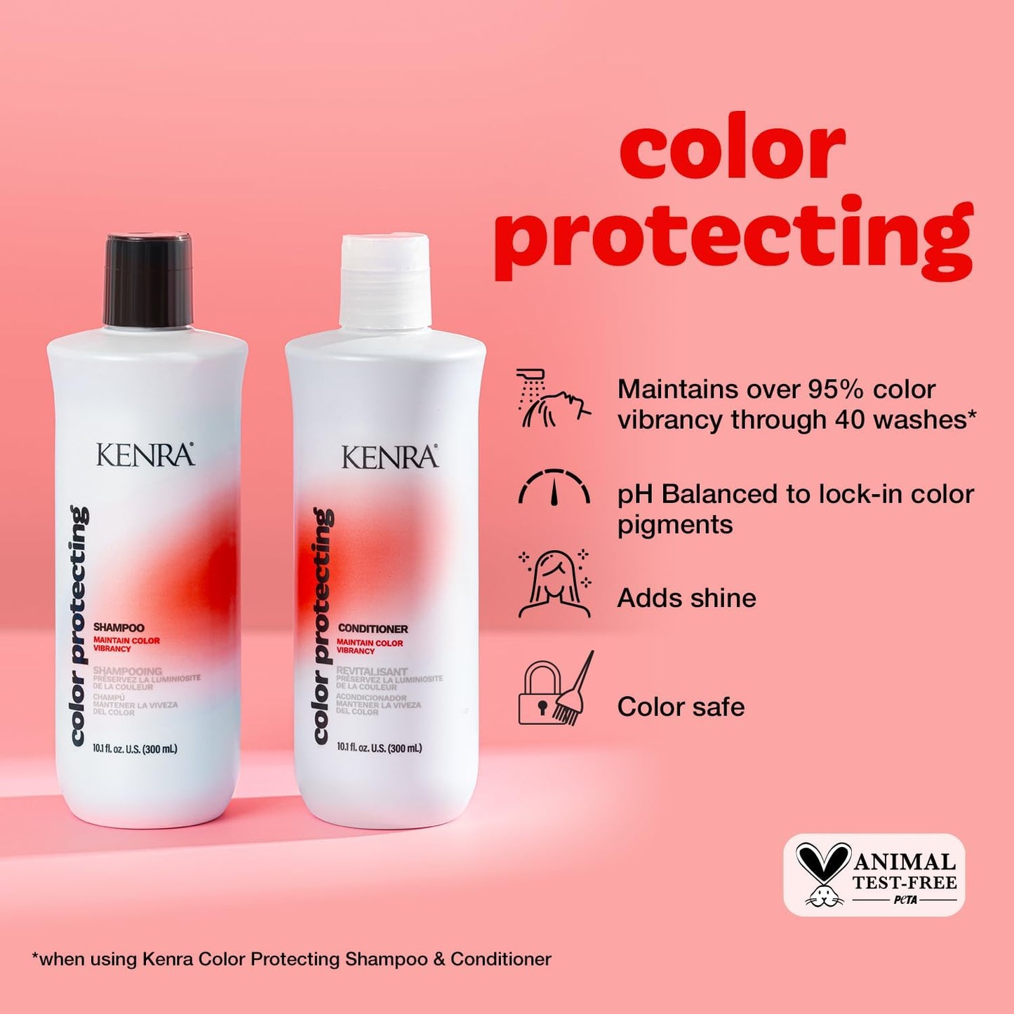 Kenra Professional Color Protecting Shampoo & Conditioner Set |Color Safe | Maintain Over 95% Color Vibrancy Through 40 Washes |