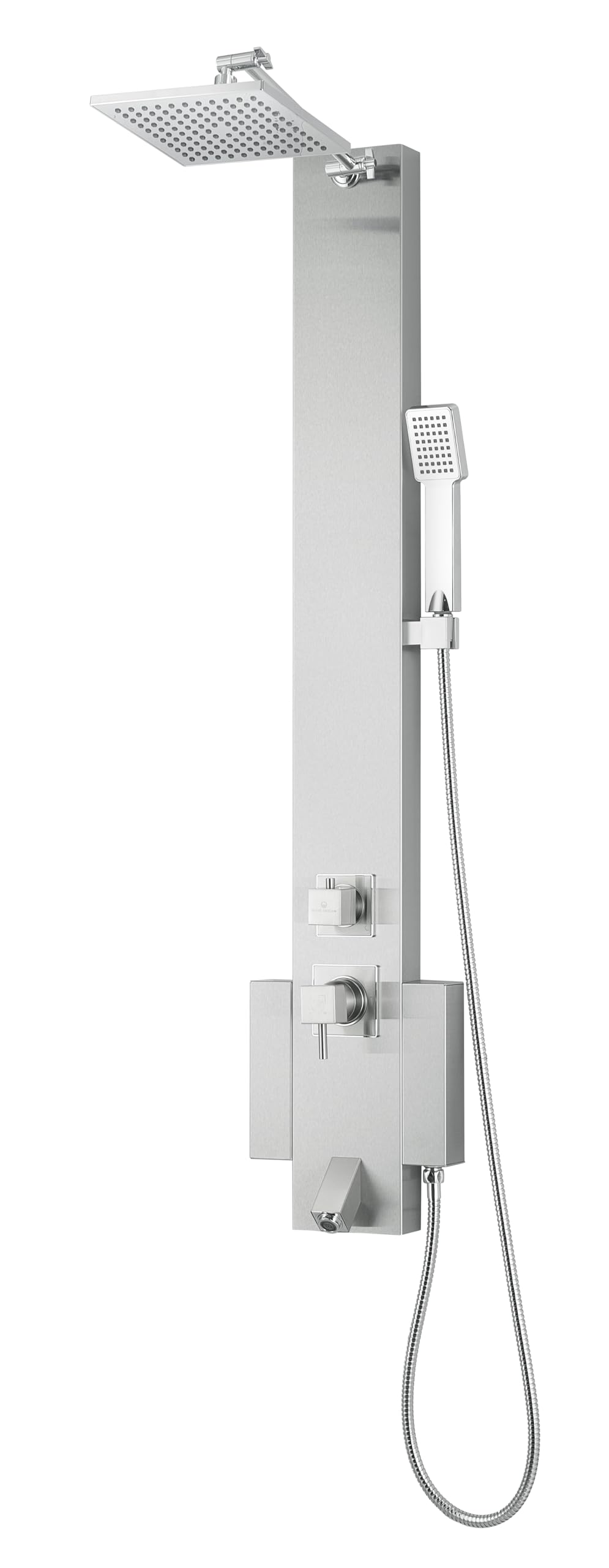 Blue Ocean 48" Stainless Steel SPS822A Shower Panel Tower with Rainfall Shower Head and Spout