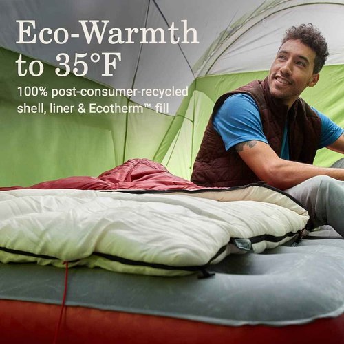 Coleman Flatlands 30/40/50°F Sleeping Bag, Made from 100% Recycled Material, Big & Tall Options, Cool-Weather Sleeping Bag for Camping, Sleepovers, Guests & More