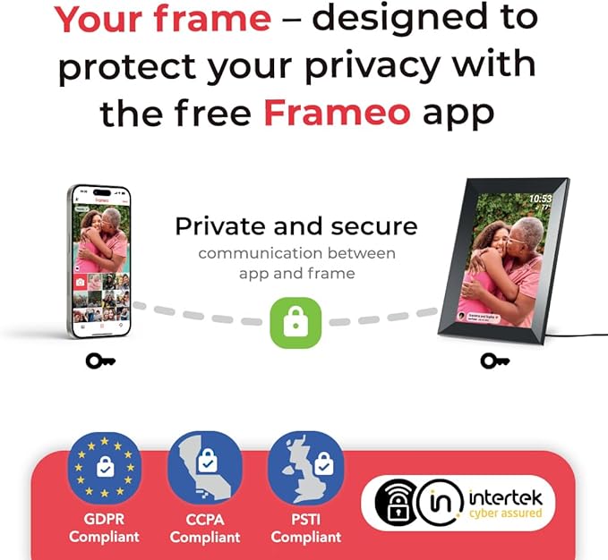 Digital Picture Frame, 10.1'' Frameo Digital Frame Wifi, 32GB Memory, 1280*800 HD Touch Screen Digital Photo Frame, Wall Mountable, Share Instantly, Birthday Gifts for Women, Mom Gift, Chocolate Brown