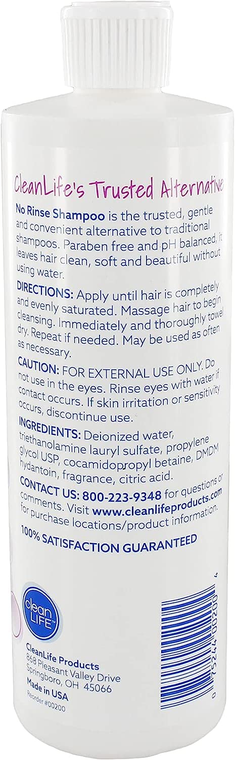 No-Rinse Shampoo, 16 fl oz - Leaves Hair Fresh, Clean and Odor-Free, Rinse-Free Formula