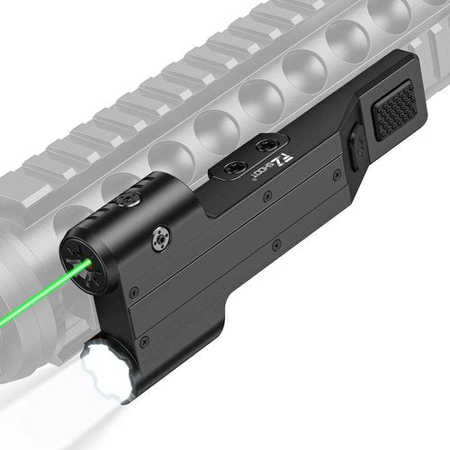 EZshoot 1600 Lumen Rifle Light Laser Combo with USB Rechargeable, Green Laser Light Combo Compatible with Picatinny Rail, Rechargeable Tactical Flashlight for Rifle with Strobe Mode