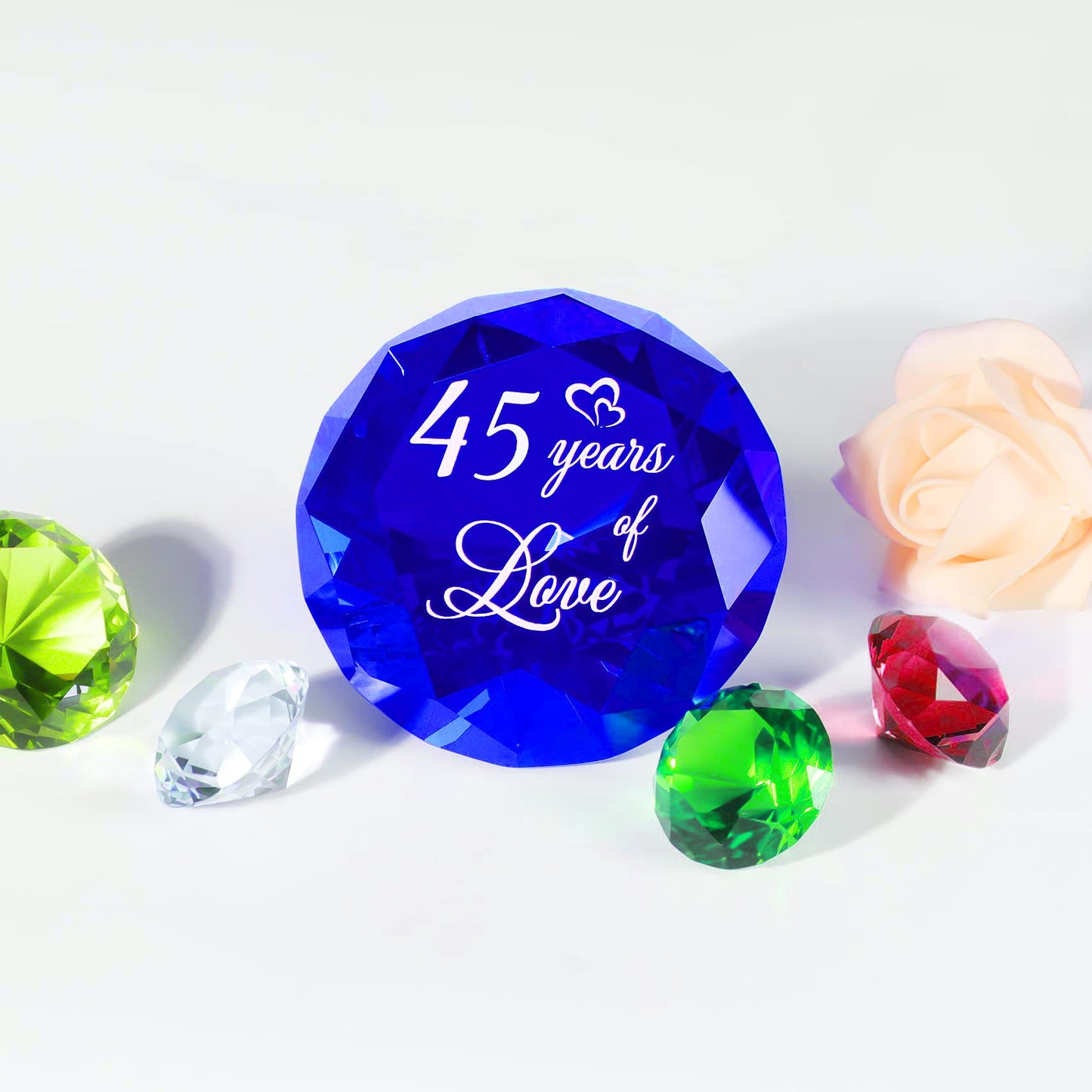 YWHL 45th Wedding Anniversary Sapphire Gift for Couple, 45 Years of Love Sapphire Wedding Keepsake for Parents