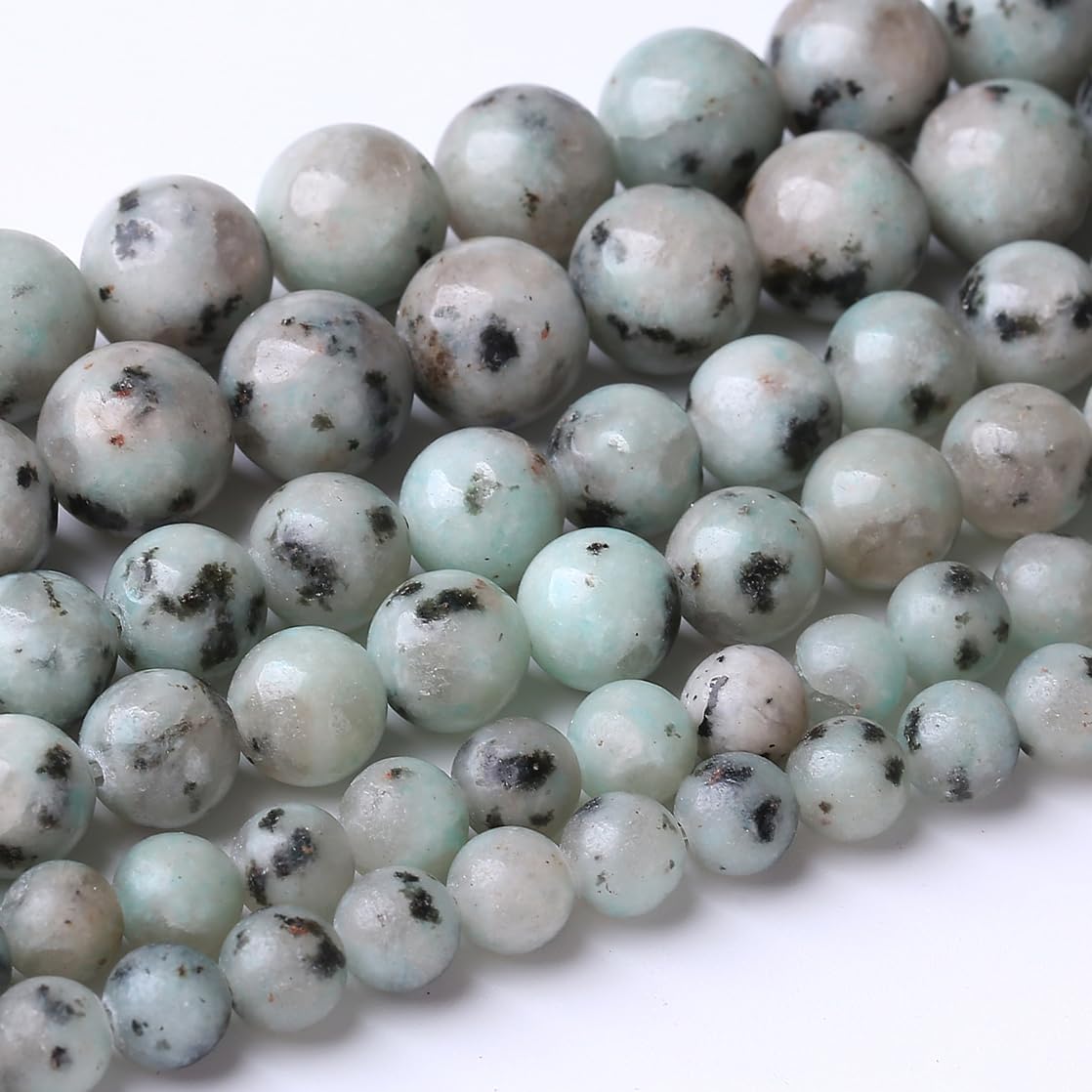32PCS 12MM Mint Sesame Jasper Stone Beads Energy Healing Beads for DIY Jewelry Bracelet Necklace Making for Jewelry Making 15Inch