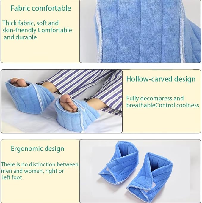 AUSTYLCO 2PCS Heel Protector Cushion-Foot Support Pillow,Anti-Decubitus Heel Pad for Heel Pain Relief,Pressure Sores,Pressure Sores,Bed Sores,Plantar Fasciitis,Adjustable in Size