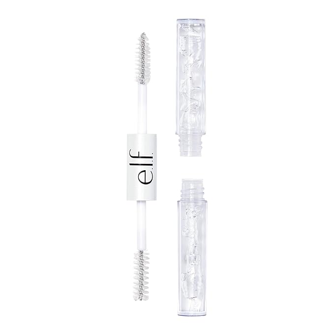 e.l.f. Clear Brow & Lash Mascara, Dual-Sided Brushable Clear Gel For Groomed Brows & Eyelashes, Long-Wear Conditioning For...