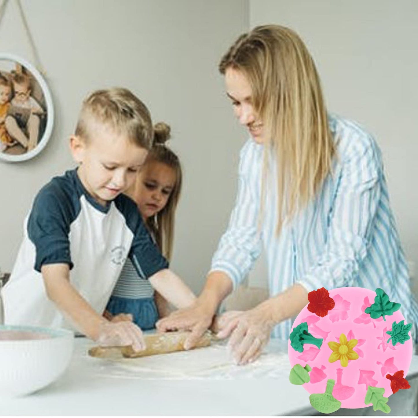 Mujiang Fruit Vegetable Silicone Molds Leaf Fondant Mold For Cake Cupcake Topper Decoration Chocolate Candy Clay Gum Paste Set Of 3