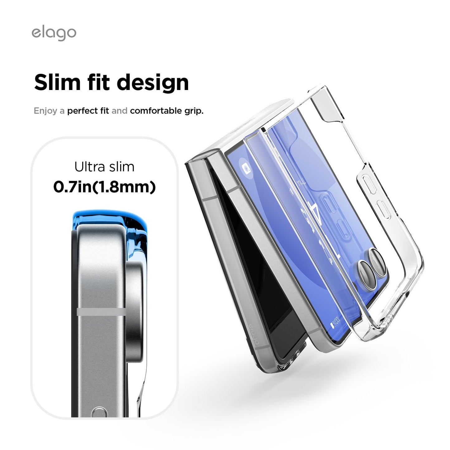 Elago Magnetic Clear Case Compatible With Samsung Galaxy Z Flip 7 Case - Compatible With Magsafe Charger, Strong Magnetic Power,