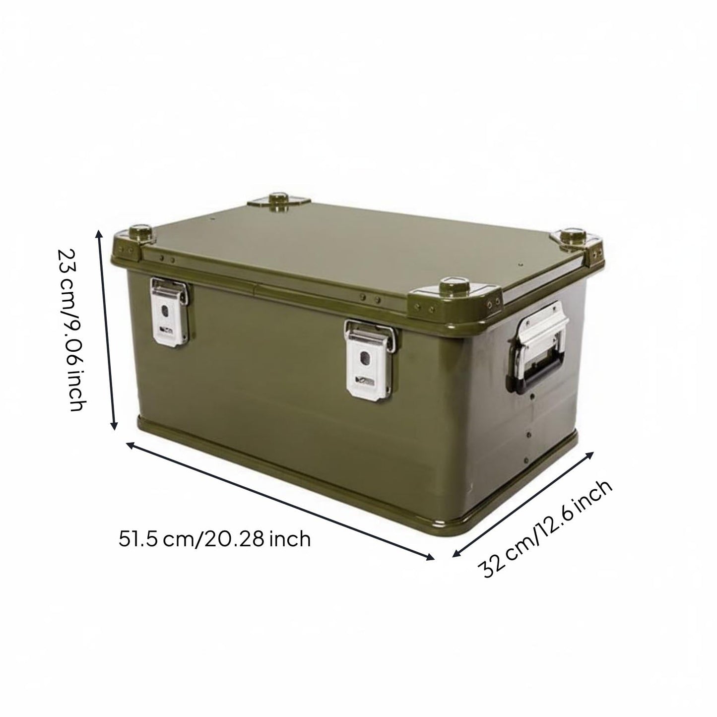 Wsymxuo Aluminum Storage Box Resistant Car Trunk Organizer Box Rivet Reinforced Car Trunk Storage Organizer for Travel, Green, Small 30L