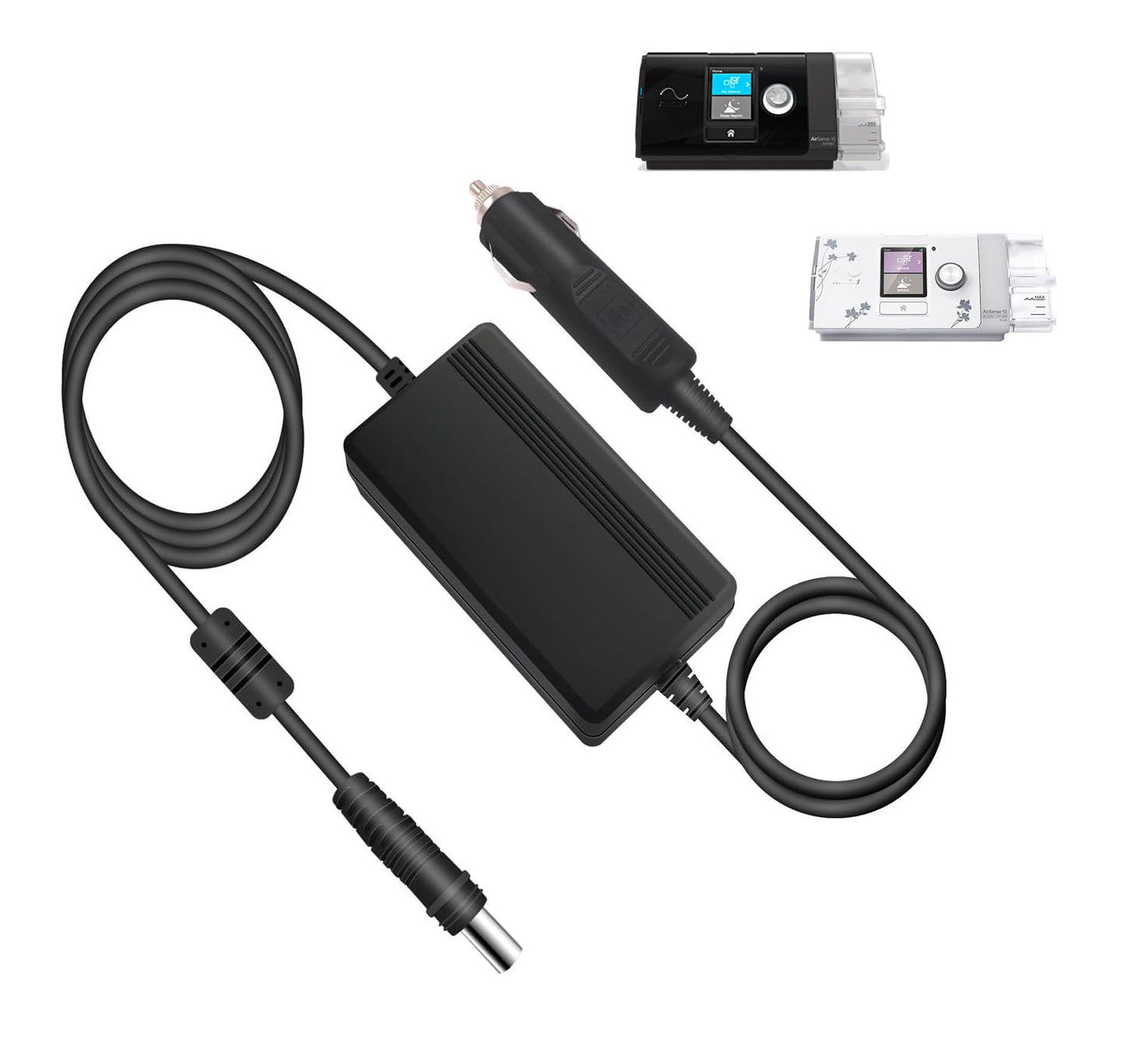 90W Car Charger Adapter for Resmed S10 Series CPAP ResMed Airsense 10 S10 AirCurve 10 Series Resmed S10 370001 37297 Rockpals 300W/500W Vehicle Power Supply