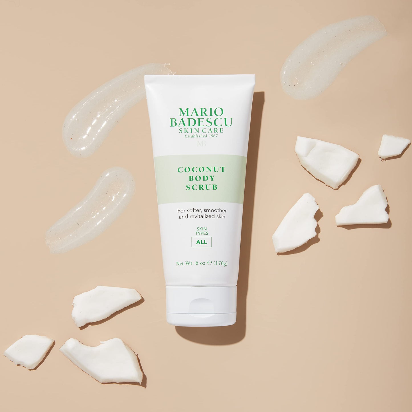 Mario Badescu Coconut Body Scrub for All Skin Types | Body Scrub that Softens and Smoothes |Formulated with Niacinamide & Salicy