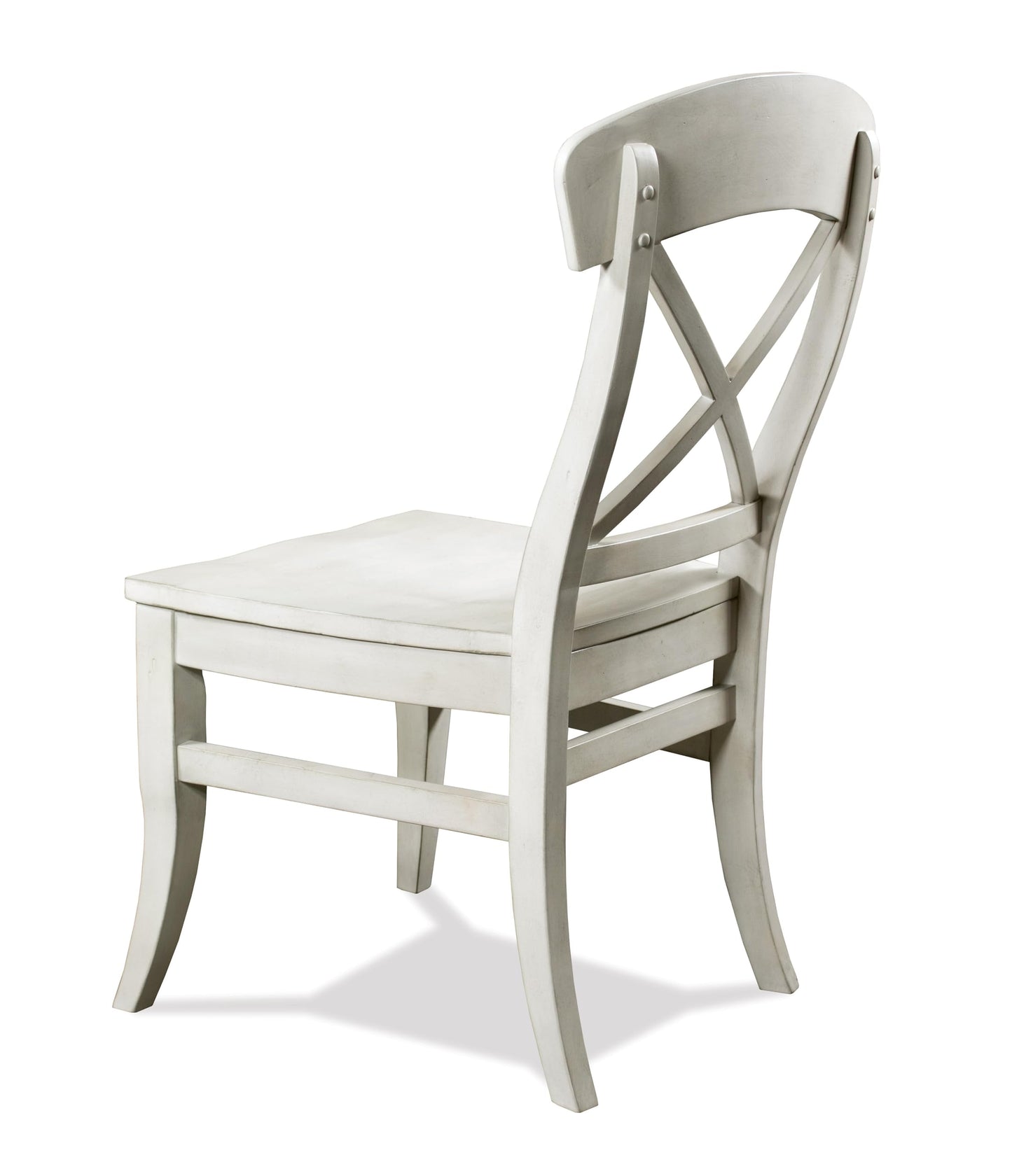 Roundhill Furniture Harola Cross-Back Dining Side Chairs in Set of 2, Smoky White Finish