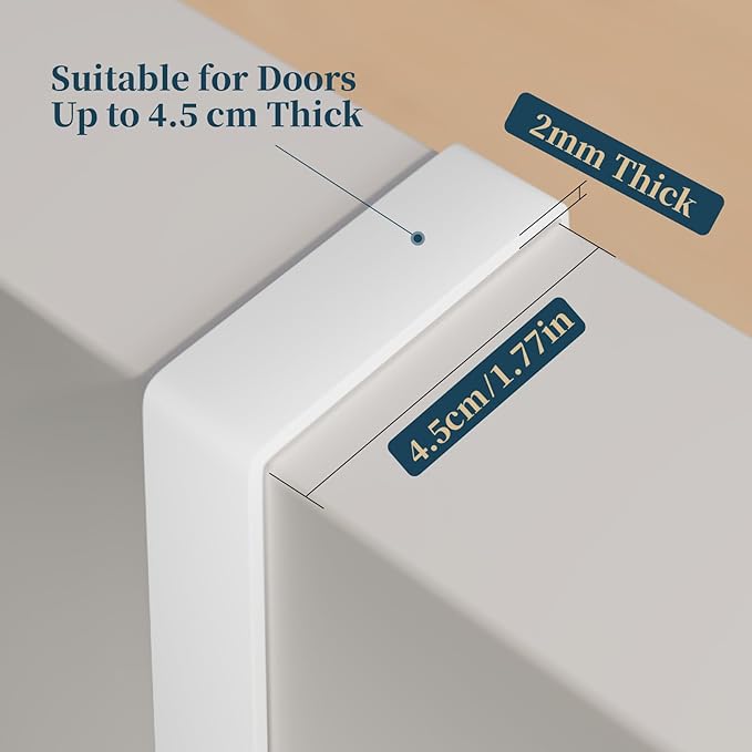 Consumest Over The Door Organizer - 4 Tier Door Hanger Hooks for Hanging Clothing, 24 Inches Long Coat Hanger for Bedroom, Bathroom, Laundry or Dorm Room, White
