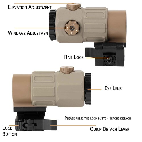 Bravary G33 G43 G45 Riflescope Magnifier - 3X & 5X Magnification for Enhanced Accuracy and Targeting