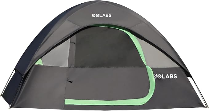 Golabs CT1 2 Person Camping Tent, Easy Set Up in 3 Mins, PU1500mm Waterproof w/Mesh Top & Door with Ventilation, Lightweig...