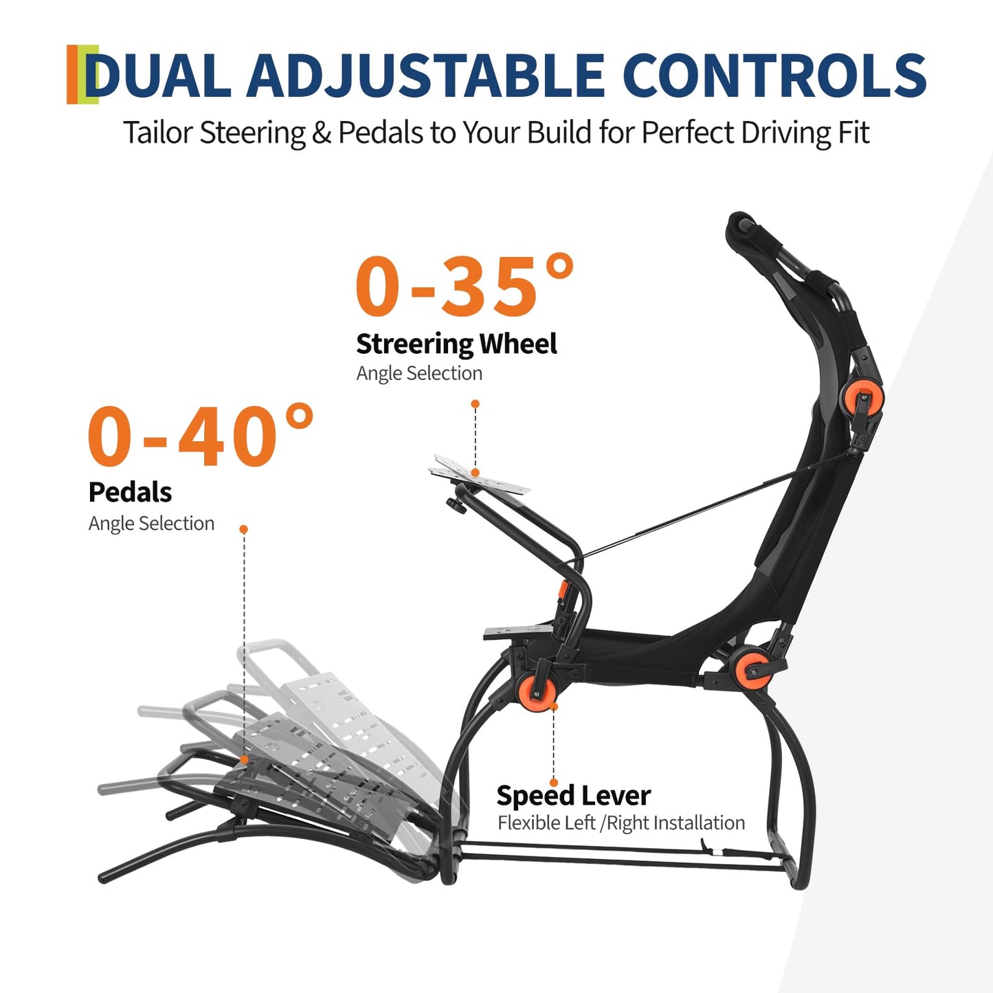 Racing Wheel Stand,Foldable Racing Simulator Cockpit for g923/g920/g29, Steering Wheel Stand & Foot Pedal Angle Adjustable,Sim Racing Cockpit for Thrustmaster t248p, Fanatec, Hori, Mad Catz.