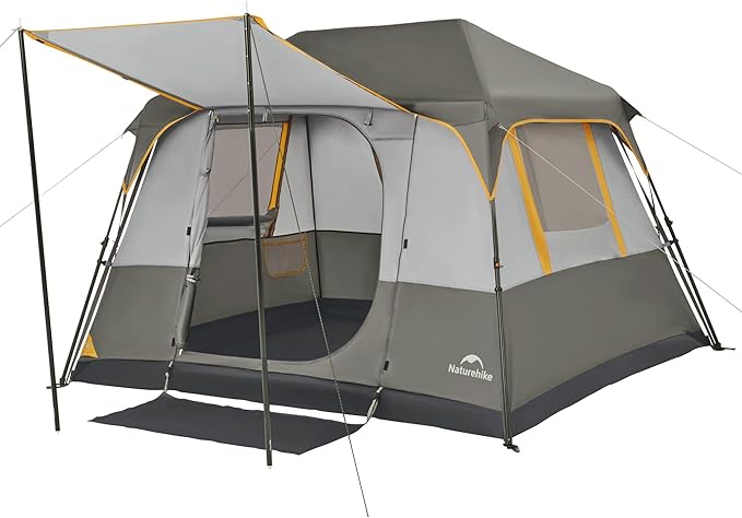 Naturehike Cape 4/6/8 Person Camping Tent, 60S Easy Setup Instant Tent Pop up Tent, Waterproof Large Tall 6/8 Person Tents...