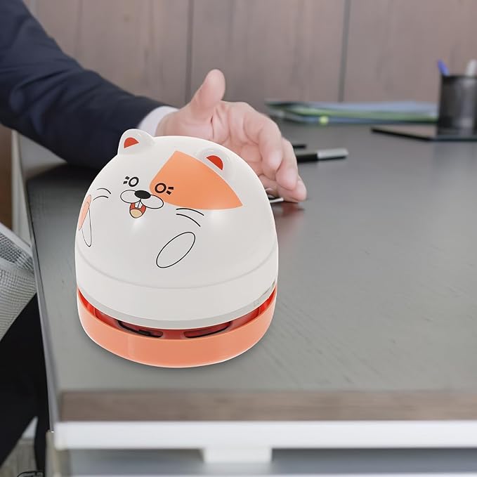 BESPORTBLE Portable Mini Table Vacuum Cleaner Battery Powered Lightweight Desktop Dust Remover for Keyboard Crumbs Hair Car Office Home Use with Brush