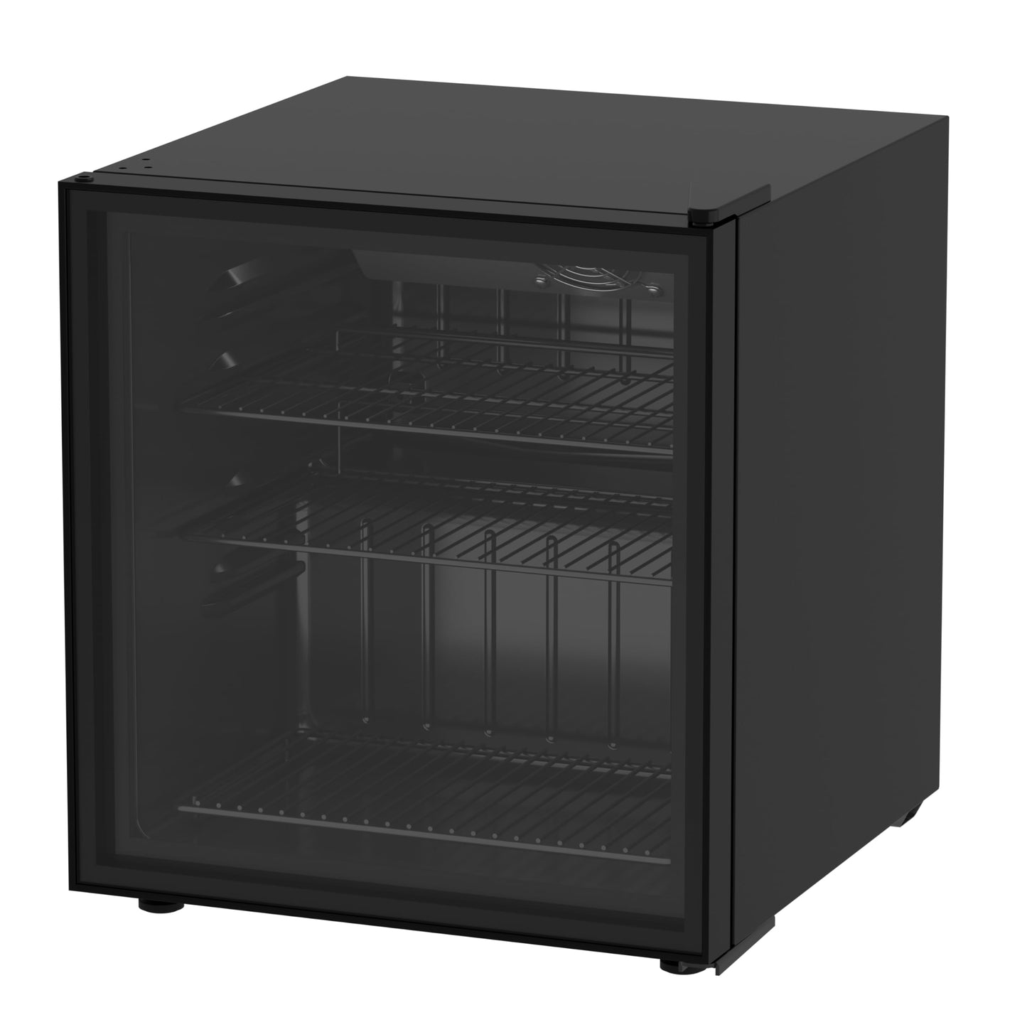 Avanti 60-Can Beverage Center Refrigerator with Glass Door, Adjustable Shelves, Full Range Temperature Control 32°F–50°F, Black