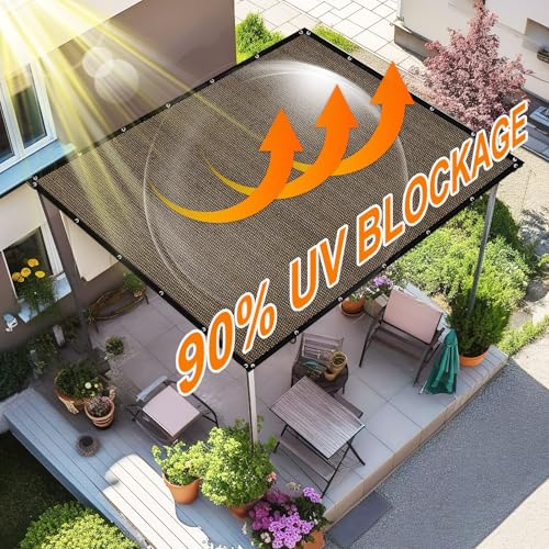 Artpuch 90% Sun Shade Cloth, 10 x 12 FT Pergola Shade Cover Canopy with Grommets, Sun Screen Fabric Tarp for Patio, Outdoo...