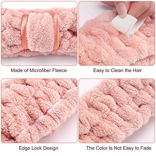 WILLBOND 4 Pack Microfiber Headbands Spa Facial Headbands Makeup Head bands Elastic Terry Cloth Head Wrap for Women Girls ...