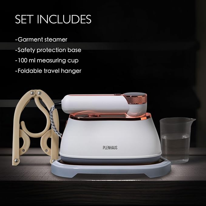 Professional Garment Steamer for Clothes 2 in 1, High Steam Volume 20g/min for Powerful Wrinkle Removal, Leak Proof, 120v, 1000w