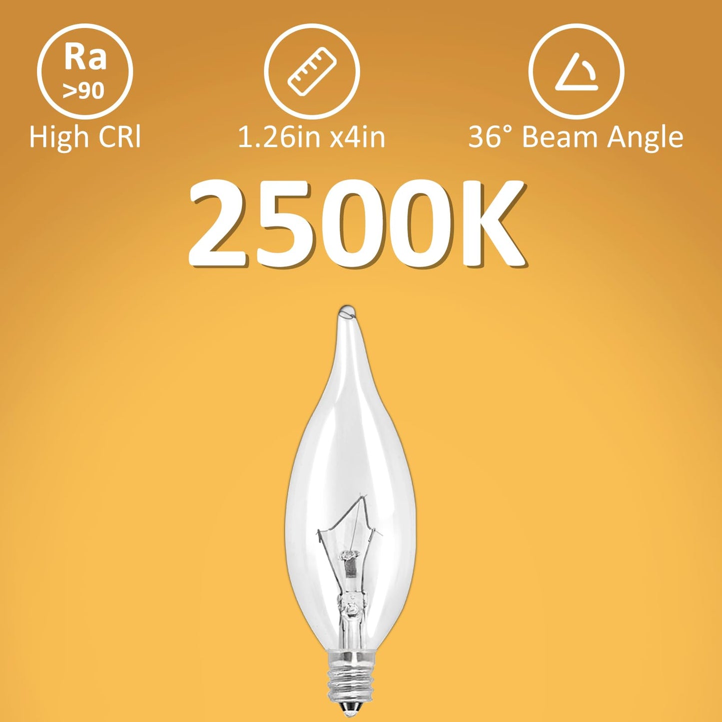 LinMiFo 12-Pack E12 B10 Clear Candelabra Base Bulb, 60W 120V Incandescent Candle Light Bulbs Dimmable Chandelier Light Bulbs for Pendants or Outdoor, Ceiling Fan, Fireplace, Wall Sconces