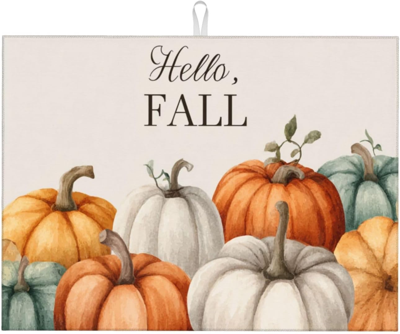 Dish Drying Mat Pumpkin Fall Autumn Thanksgiving for Kitchen Counter Absorbent 18x24 Inch Microfiber Dishes Plate Glass Dry Draining Pad Reversible Washable