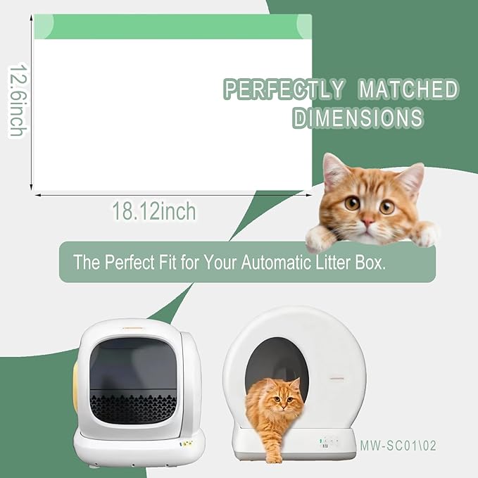 120 Count Miwow Cat Litter Box Liners for MeoWant MW-SC01、MW-SC02, Litter Box Liner Replacement Waste Bags, Thickened Leak-Proof & Odor-Proof Design, Compatible for More Automatic Litter Box