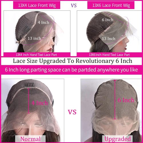 Hswpawk Lace Front Wigs Human Hair Pre Plucked 180% Density 13x6 Deep Wave Wigs Human Hair Glueless Wigs for Women Curly Wigs HD Transparent Lace Frontal Wigs Natural Color 22 Inch