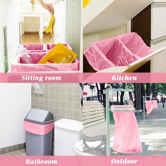 Colorful Clear Strong Tall Kitchen Trash Bags 13 Gallon 100 Counts,Fit 10,13,15,16,18 Gal Garbage Bags by Teivio, Bin Liners, Plastic Bags for home Office Bathroom,Multicolor