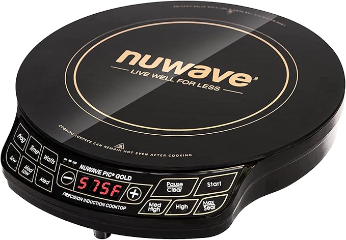 Nuwave Gold Precision Induction Cooktop, Portable, Powerful with Large 8” Heating Coil,100°F to 575°F, 3 Wattage Settings,...
