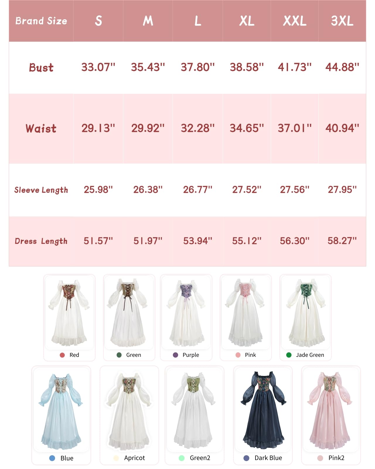 NSPSTT White Renaissance Dress Women Fairy Dress Victorian Medieval Costume, Fairy Blue, S