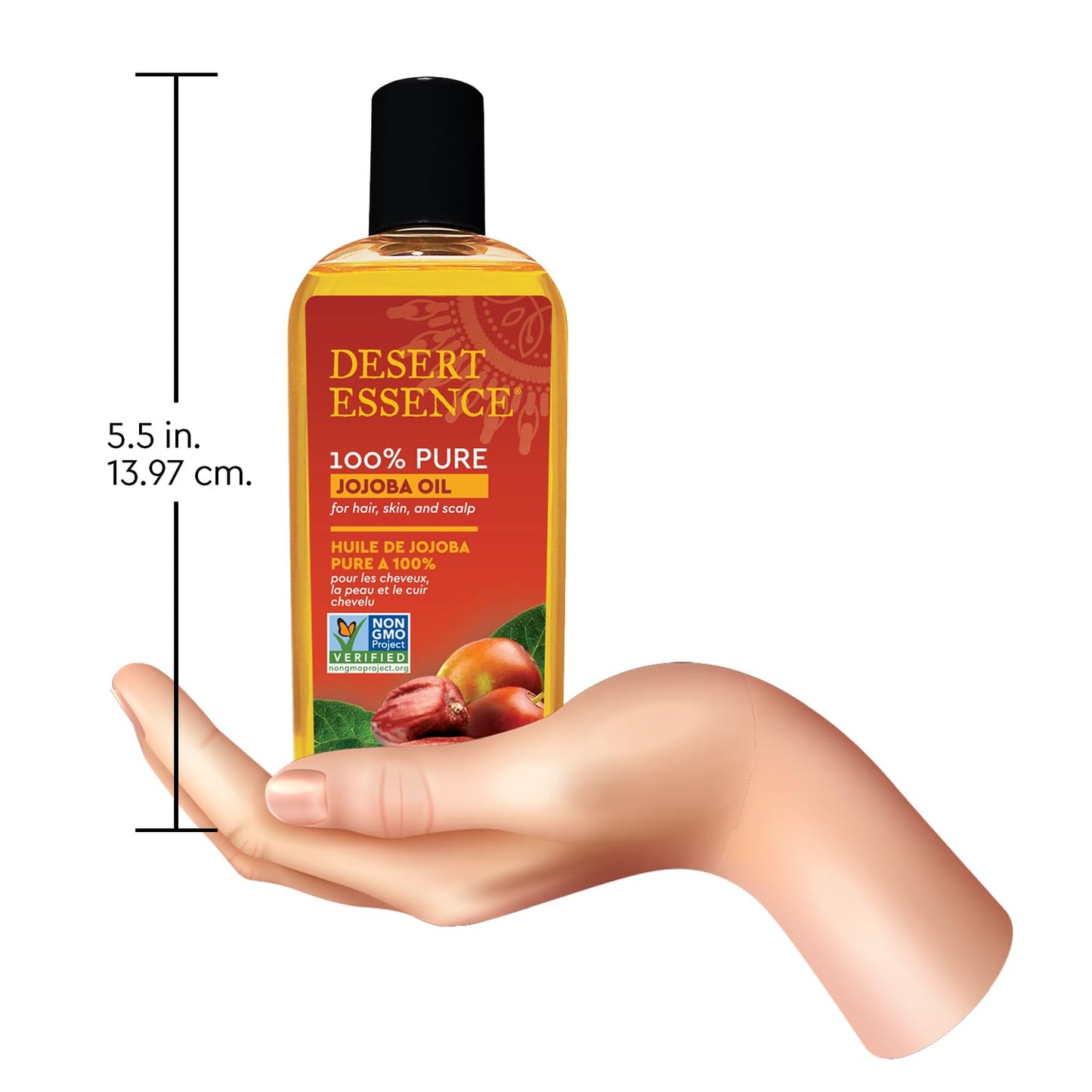 Desert Essence 100% Pure Jojoba Oil - Hair & Skin Oil - Suitable For All Skin Types - No Oily Residue May Help Prevent Flakiness