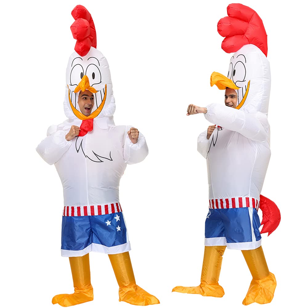 RHYTHMARTS Inflatable Chicken Costume Adult Chicken Costumes Men Women Blow up Chicken Costumes Halloween Costumes for Adult
