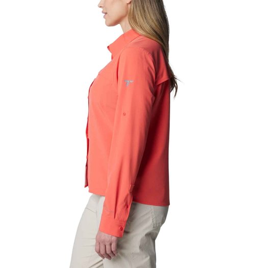 Columbia Women's Summit Valley Woven Long Sleeve Shirt, Juicy, Large