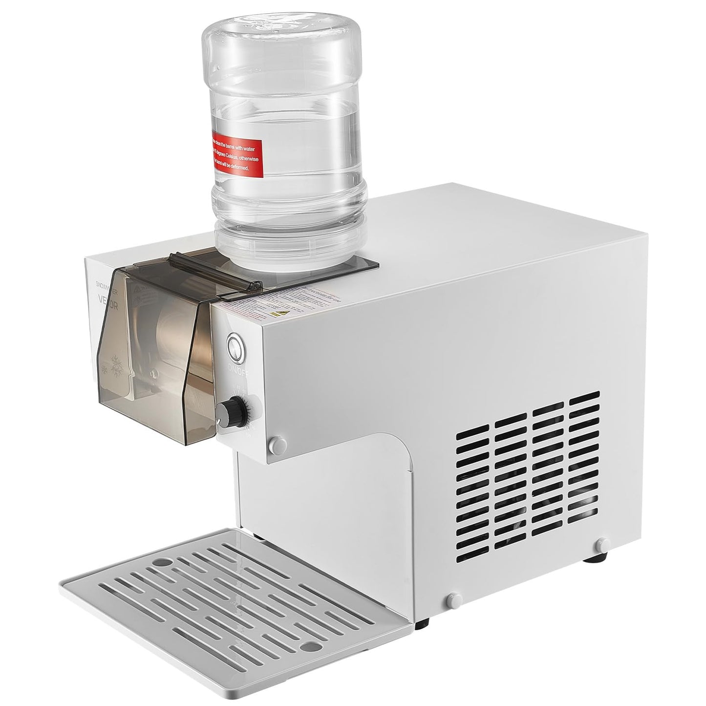 VEVOR Snowflake Ice Machine, 176LBS/24H Snowflake Ice Maker, Ice-Shaver Machine with Stainless Steel Blade, Electric Snow Cone Maker with 0.48Gal Tank, 90S Fast Pre-Cooling, for Home & Small Gathering