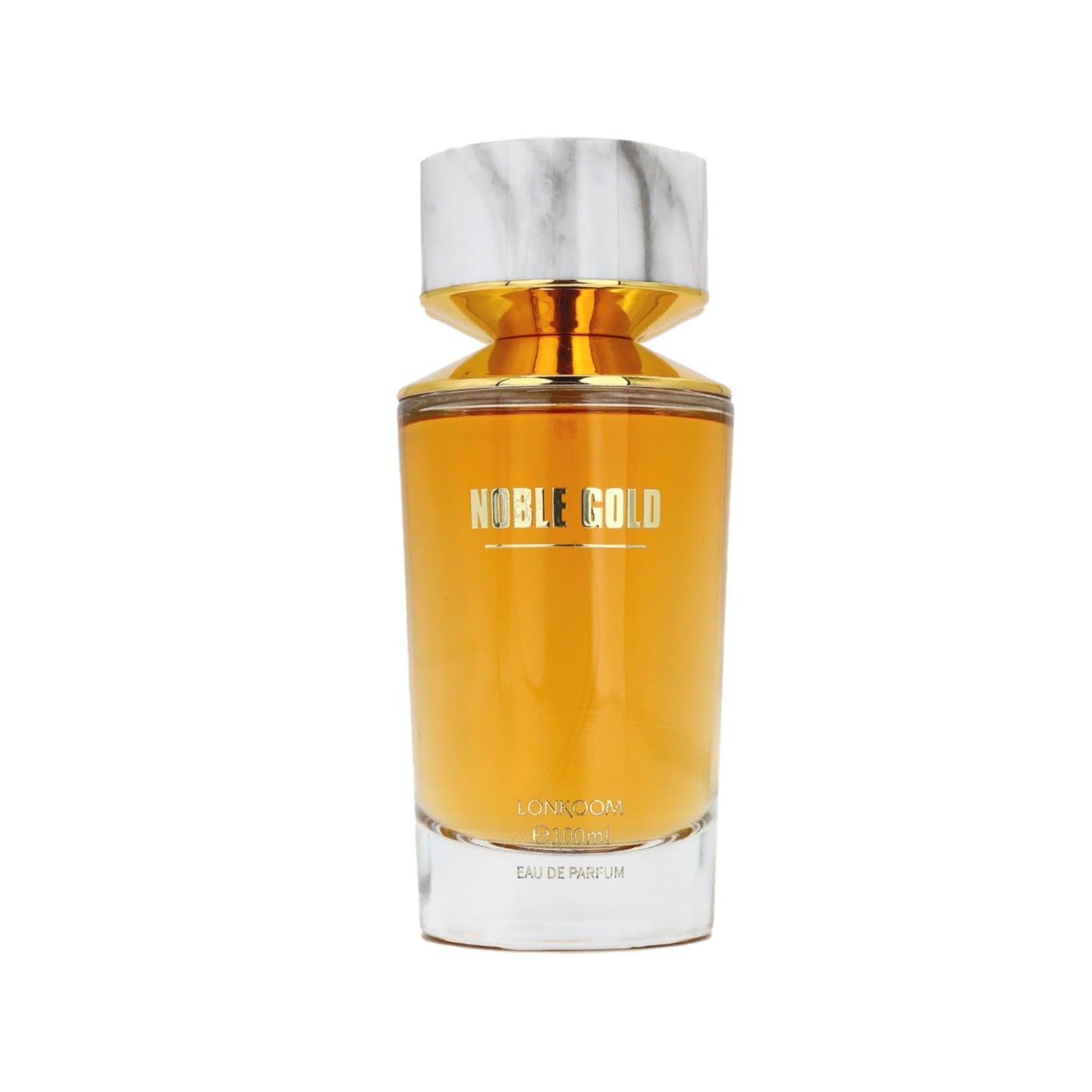 Lonkoom Noble Gold Perfume for Women, 3.4 fl oz/100ml Eau de Parfum Spray Long-Lasting Fragrance, Oriental Floral Notes of Almond, Praline, Red Berries, Iris, Violet, Vetiver, Moss, Tonka Bean