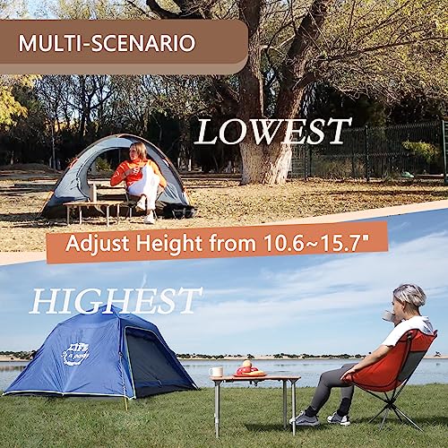 KingCamp Bamboo Adjustable, Anti-UV Portable Folding Table, Picnic, Camping, Three Heights,2-6 People, 23.6x15.7x10.6/15.7...