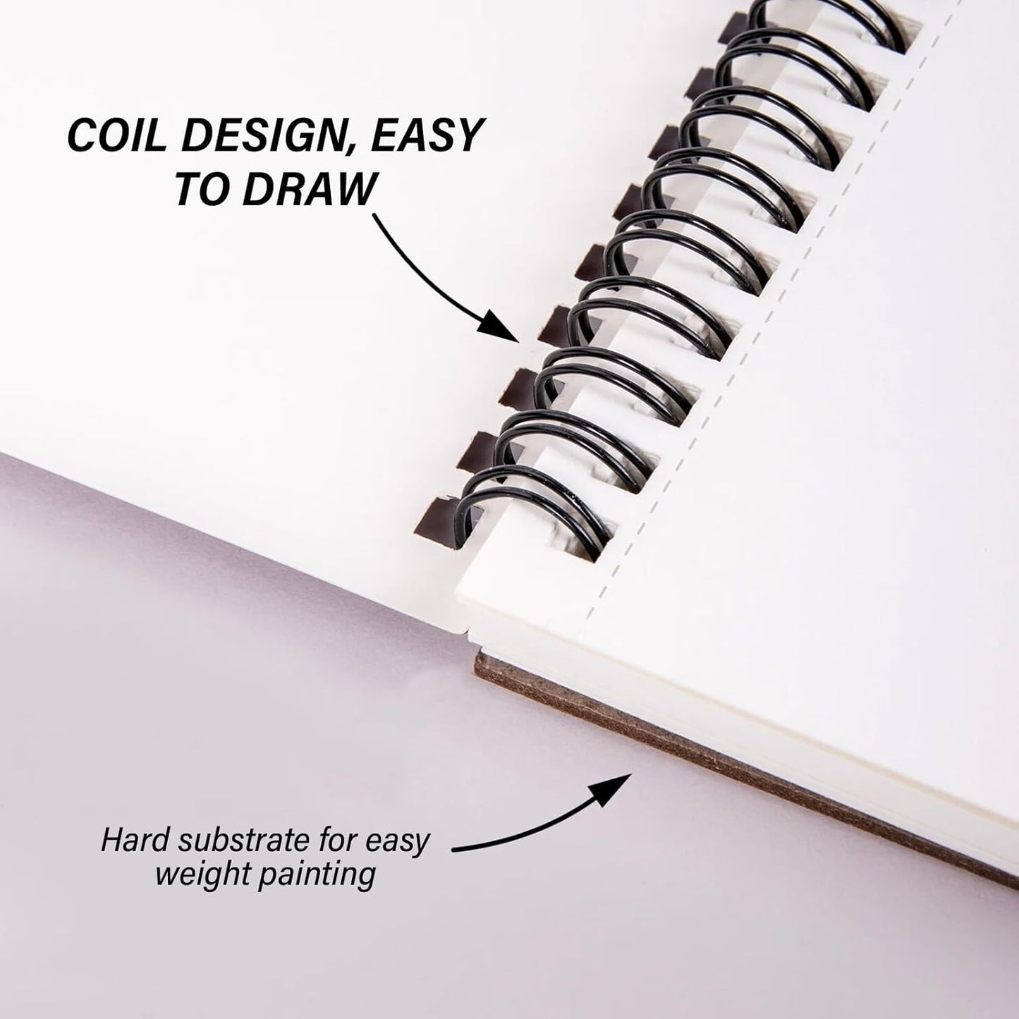 Cabreche Cute Sketchbook Top Spiral Bound Sketch Pad, 9 x 12 inch,100GSM Thick Paper,50 Sheets 100 Pages,Art Sketch Book Artistic Writing Drawing Paper for Girls Women Beginners-Black Sunflower