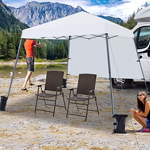 Yaheetech Pop Up Canopy Tent with Backpack, 10x10 Base Portable Easy One Person Setup Folding Shelter Compact Lightweight ...