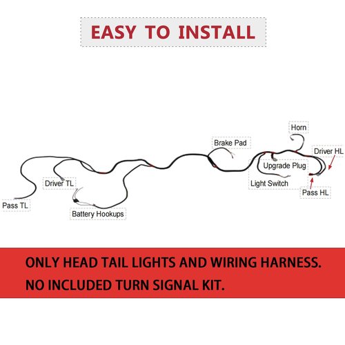 Shu-Ran Golf Cart LED Head Tail Light Kits for EZGO RXV 2008-2015 Gas & Electric Models 12 Volts Street Legal Front Rear Golf cart Assembly Kits for EZGO RXV